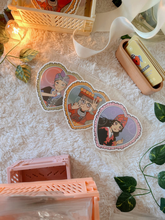Hmong Cuties 3 Piece Sticker Bundle by Fumibean