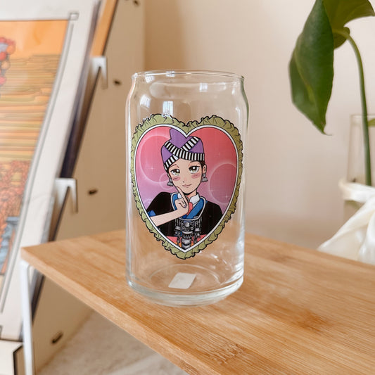 Pachia Ruffled Heart Hmong Cutie Can-shaped glass by Fumibean
