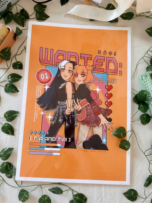 13”x19” Mai and Nia MSFAW poster by Fumibean