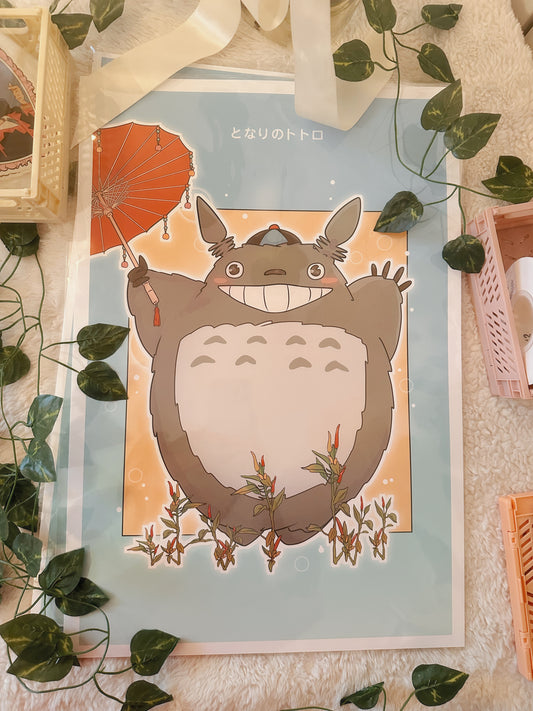 13"x19" Hmong-Anime Totoro Poster by Fumibean