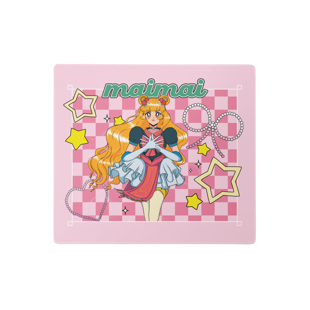 Princess MaiMai Checkered Gaming mouse pad by Fumibean