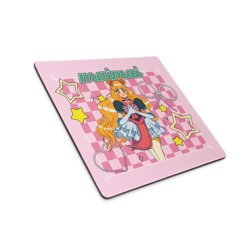 Princess MaiMai Checkered Gaming mouse pad by Fumibean