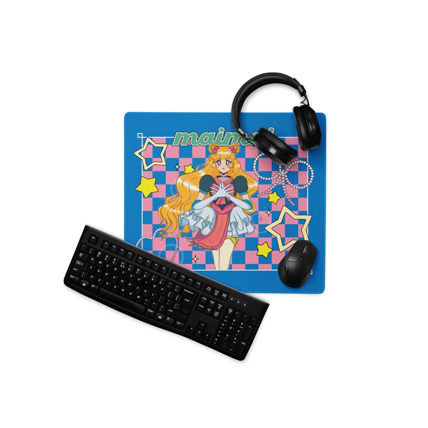 Princess MaiMai Checkered Gaming mouse pad by Fumibean