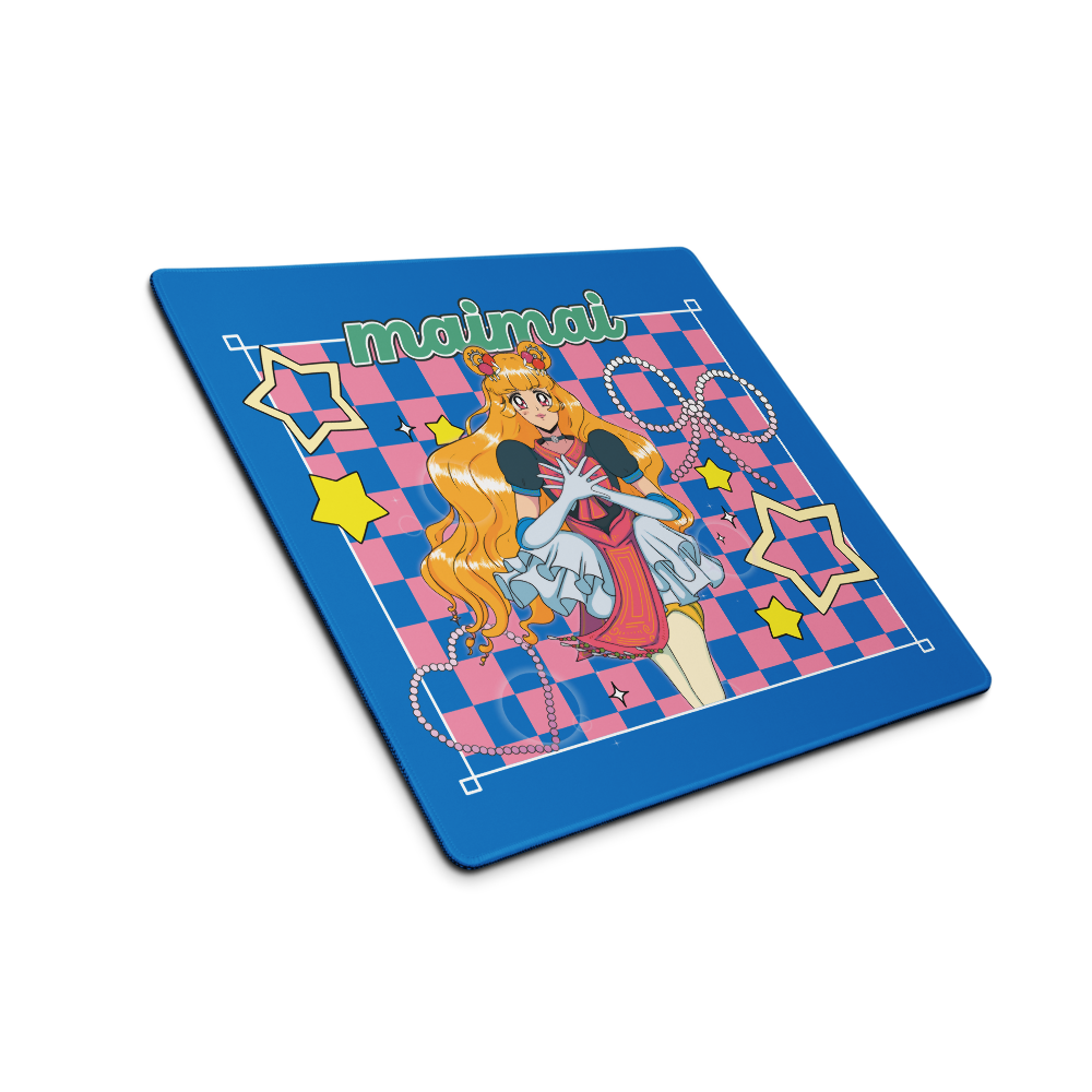 Princess MaiMai Checkered Gaming mouse pad by Fumibean