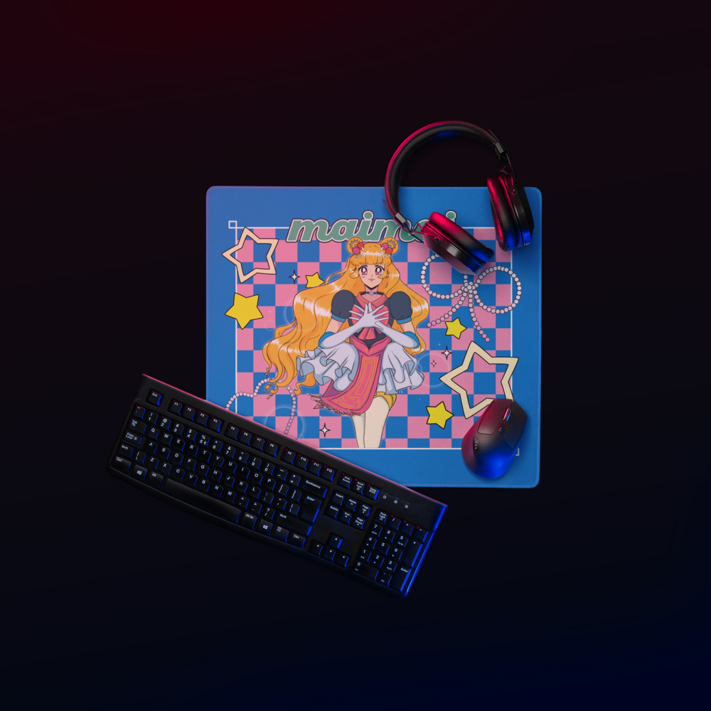 Princess MaiMai Checkered Gaming mouse pad by Fumibean