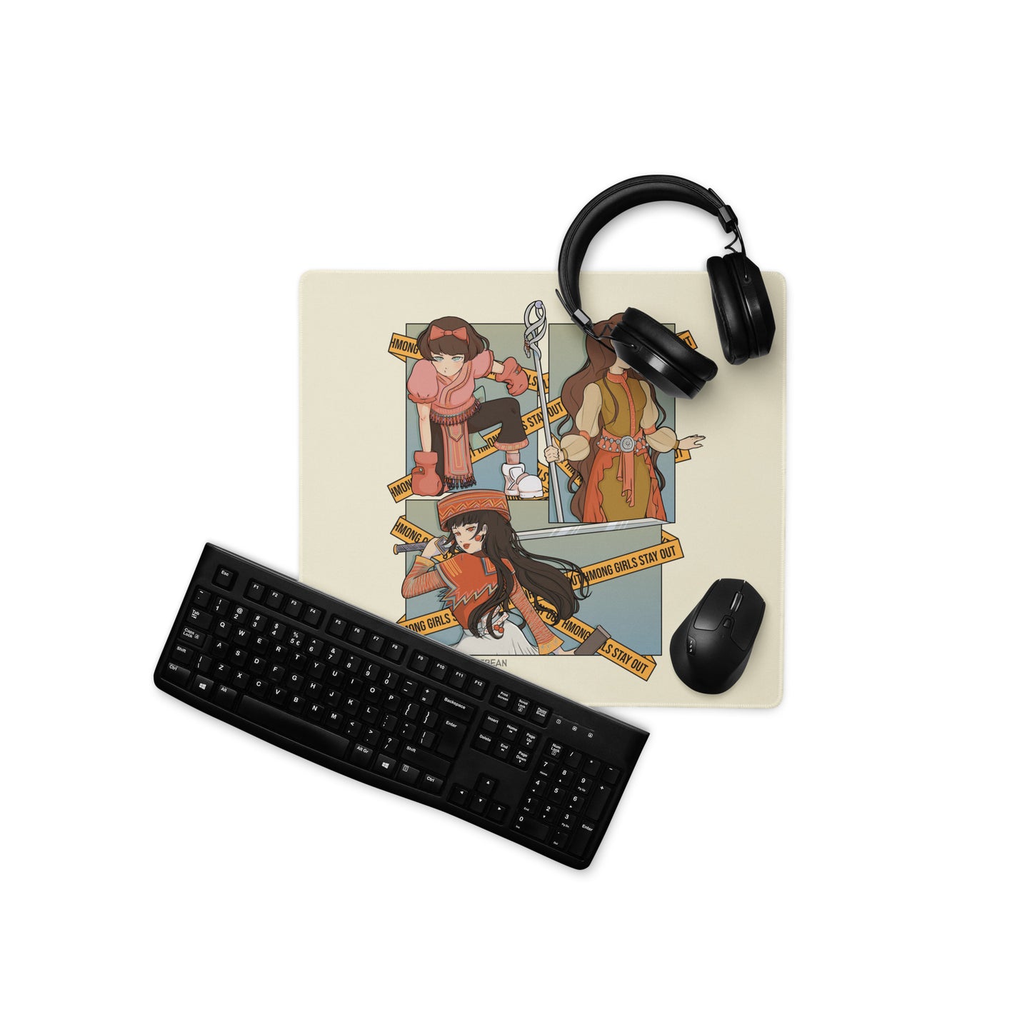 Hmong-Girl-Fighter Gaming mouse pad by Fumibean