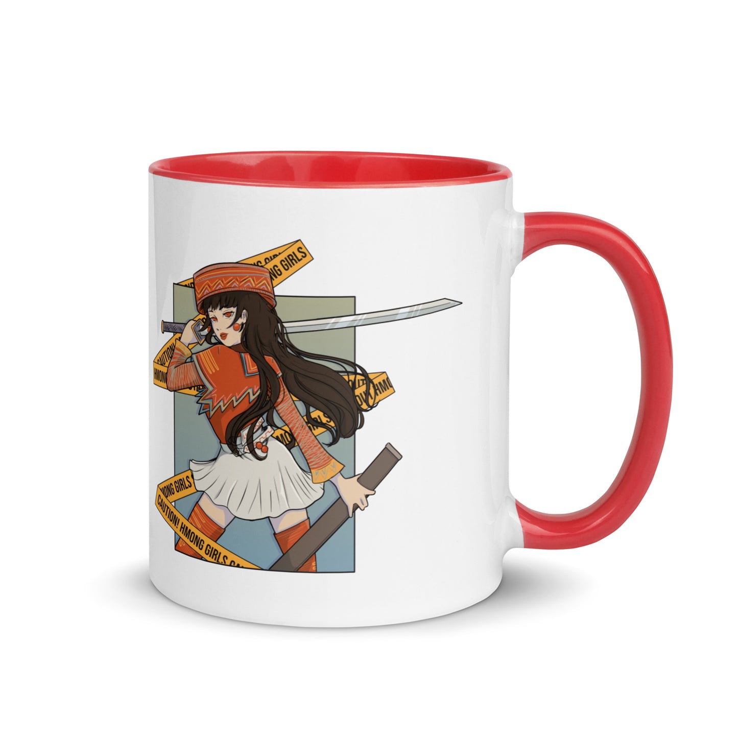 Red Hmong Fighter Girlie Mug By Fumibean