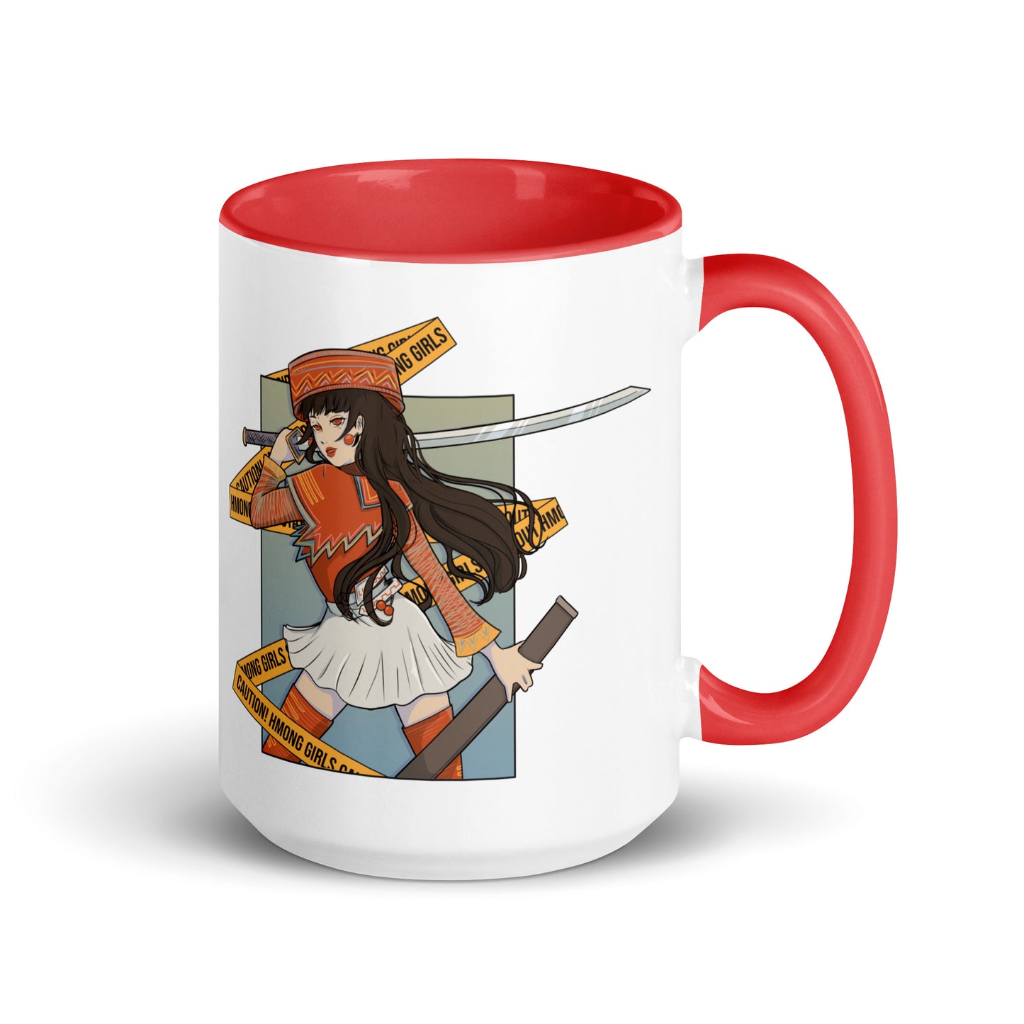 Red Hmong Fighter Girlie Mug By Fumibean