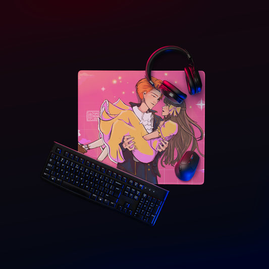 Prince and Princess Limited Edition Gaming mouse pad by Fumibean - Anime, gamer, christmas, gaming set up, kawaii, cottege core, pink