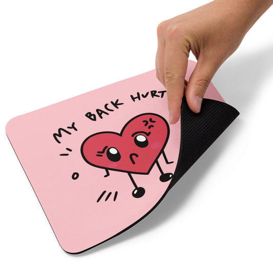 My Back Hurts Mouse pad by Fumibean- Anime - Cute - Kawaii - Gamer Gear - Artist - Funny